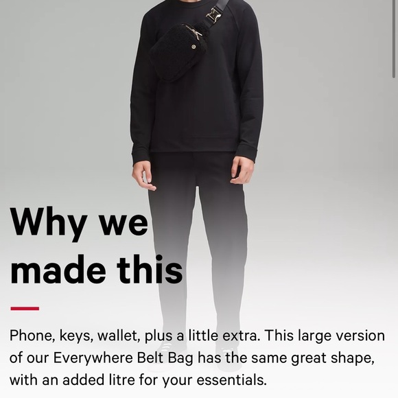 NWT Lululemon Black Fleece 2L Belt Bag with Gold Hardware, Sold Out!! 😍 - Picture 9 of 11